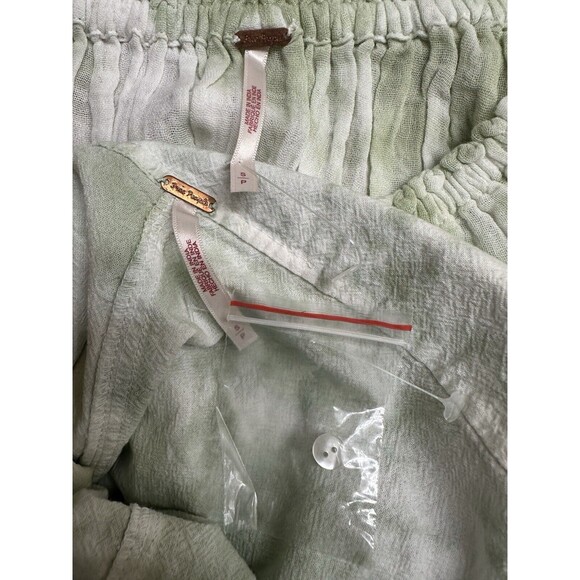 NEW Free People Sz S Stroll In Kyoto Set Crop Top & Overalls Green Tie Dye $168 - Picture 9 of 9
